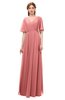 ColsBM Allyn Lantana Bridesmaid Dresses A-line Short Sleeve Floor Length Sexy Zip up Pleated