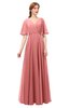 ColsBM Allyn Lantana Bridesmaid Dresses A-line Short Sleeve Floor Length Sexy Zip up Pleated