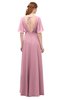 ColsBM Allyn Light Coral Bridesmaid Dresses A-line Short Sleeve Floor Length Sexy Zip up Pleated