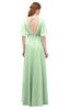 ColsBM Allyn Light Green Bridesmaid Dresses A-line Short Sleeve Floor Length Sexy Zip up Pleated