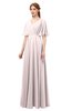 ColsBM Allyn Light Pink Bridesmaid Dresses A-line Short Sleeve Floor Length Sexy Zip up Pleated