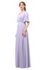 ColsBM Allyn Light Purple Bridesmaid Dresses A-line Short Sleeve Floor Length Sexy Zip up Pleated