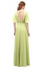 ColsBM Allyn Lime Green Bridesmaid Dresses A-line Short Sleeve Floor Length Sexy Zip up Pleated