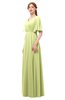 ColsBM Allyn Lime Sherbet Bridesmaid Dresses A-line Short Sleeve Floor Length Sexy Zip up Pleated