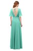 ColsBM Allyn Mint Green Bridesmaid Dresses A-line Short Sleeve Floor Length Sexy Zip up Pleated