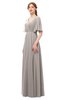 ColsBM Allyn Mushroom Bridesmaid Dresses A-line Short Sleeve Floor Length Sexy Zip up Pleated