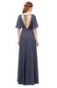 ColsBM Allyn Nightshadow Blue Bridesmaid Dresses A-line Short Sleeve Floor Length Sexy Zip up Pleated