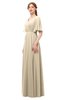 ColsBM Allyn Novelle Peach Bridesmaid Dresses A-line Short Sleeve Floor Length Sexy Zip up Pleated