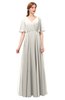 ColsBM Allyn Off White Bridesmaid Dresses A-line Short Sleeve Floor Length Sexy Zip up Pleated