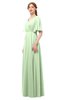 ColsBM Allyn Pale Green Bridesmaid Dresses A-line Short Sleeve Floor Length Sexy Zip up Pleated