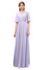 ColsBM Allyn Pastel Lilac Bridesmaid Dresses A-line Short Sleeve Floor Length Sexy Zip up Pleated