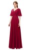 ColsBM Allyn Scooter Bridesmaid Dresses A-line Short Sleeve Floor Length Sexy Zip up Pleated