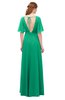 ColsBM Allyn Sea Green Bridesmaid Dresses A-line Short Sleeve Floor Length Sexy Zip up Pleated