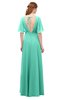 ColsBM Allyn Seafoam Green Bridesmaid Dresses A-line Short Sleeve Floor Length Sexy Zip up Pleated