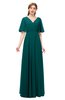 ColsBM Allyn Shaded Spruce Bridesmaid Dresses A-line Short Sleeve Floor Length Sexy Zip up Pleated