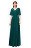 ColsBM Allyn Shaded Spruce Bridesmaid Dresses A-line Short Sleeve Floor Length Sexy Zip up Pleated