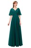 ColsBM Allyn Shaded Spruce Bridesmaid Dresses A-line Short Sleeve Floor Length Sexy Zip up Pleated
