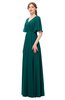 ColsBM Allyn Shaded Spruce Bridesmaid Dresses A-line Short Sleeve Floor Length Sexy Zip up Pleated