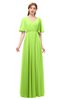 ColsBM Allyn Sharp Green Bridesmaid Dresses A-line Short Sleeve Floor Length Sexy Zip up Pleated