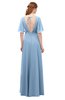 ColsBM Allyn Sky Blue Bridesmaid Dresses A-line Short Sleeve Floor Length Sexy Zip up Pleated