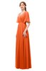 ColsBM Allyn Tangerine Bridesmaid Dresses A-line Short Sleeve Floor Length Sexy Zip up Pleated