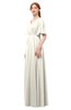 ColsBM Allyn Whisper White Bridesmaid Dresses A-line Short Sleeve Floor Length Sexy Zip up Pleated