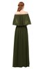 ColsBM Clair Beech Bridesmaid Dresses Glamorous Zipper Ruching Floor Length Off The Shoulder Short Sleeve