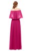 ColsBM Clair Beetroot Purple Bridesmaid Dresses Glamorous Zipper Ruching Floor Length Off The Shoulder Short Sleeve