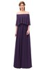 ColsBM Clair Blackberry Cordial Bridesmaid Dresses Glamorous Zipper Ruching Floor Length Off The Shoulder Short Sleeve