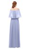 ColsBM Clair Blue Heron Bridesmaid Dresses Glamorous Zipper Ruching Floor Length Off The Shoulder Short Sleeve
