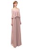 ColsBM Clair Blush Pink Bridesmaid Dresses Glamorous Zipper Ruching Floor Length Off The Shoulder Short Sleeve