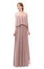 ColsBM Clair Blush Pink Bridesmaid Dresses Glamorous Zipper Ruching Floor Length Off The Shoulder Short Sleeve