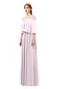 ColsBM Clair Blush Bridesmaid Dresses Glamorous Zipper Ruching Floor Length Off The Shoulder Short Sleeve