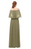 ColsBM Clair Boa Bridesmaid Dresses Glamorous Zipper Ruching Floor Length Off The Shoulder Short Sleeve