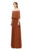 ColsBM Clair Bombay Brown Bridesmaid Dresses Glamorous Zipper Ruching Floor Length Off The Shoulder Short Sleeve