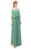 ColsBM Clair Bristol Blue Bridesmaid Dresses Glamorous Zipper Ruching Floor Length Off The Shoulder Short Sleeve