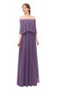 ColsBM Clair Chinese Violet Bridesmaid Dresses Glamorous Zipper Ruching Floor Length Off The Shoulder Short Sleeve