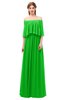 ColsBM Clair Classic Green Bridesmaid Dresses Glamorous Zipper Ruching Floor Length Off The Shoulder Short Sleeve