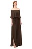 ColsBM Clair Copper Bridesmaid Dresses Glamorous Zipper Ruching Floor Length Off The Shoulder Short Sleeve