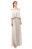 ColsBM Clair Cream Pink Bridesmaid Dresses Glamorous Zipper Ruching Floor Length Off The Shoulder Short Sleeve