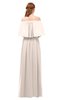 ColsBM Clair Cream Pink Bridesmaid Dresses Glamorous Zipper Ruching Floor Length Off The Shoulder Short Sleeve