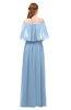 ColsBM Clair Dusty Blue Bridesmaid Dresses Glamorous Zipper Ruching Floor Length Off The Shoulder Short Sleeve