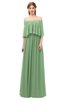 ColsBM Clair Fair Green Bridesmaid Dresses Glamorous Zipper Ruching Floor Length Off The Shoulder Short Sleeve