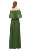 ColsBM Clair Garden Green Bridesmaid Dresses Glamorous Zipper Ruching Floor Length Off The Shoulder Short Sleeve
