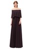 ColsBM Clair Italian Plum Bridesmaid Dresses Glamorous Zipper Ruching Floor Length Off The Shoulder Short Sleeve