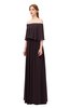 ColsBM Clair Italian Plum Bridesmaid Dresses Glamorous Zipper Ruching Floor Length Off The Shoulder Short Sleeve