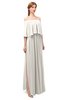 ColsBM Clair Off White Bridesmaid Dresses Glamorous Zipper Ruching Floor Length Off The Shoulder Short Sleeve