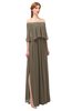 ColsBM Clair Otter Bridesmaid Dresses Glamorous Zipper Ruching Floor Length Off The Shoulder Short Sleeve