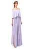 ColsBM Clair Pastel Lilac Bridesmaid Dresses Glamorous Zipper Ruching Floor Length Off The Shoulder Short Sleeve
