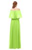 ColsBM Clair Sharp Green Bridesmaid Dresses Glamorous Zipper Ruching Floor Length Off The Shoulder Short Sleeve